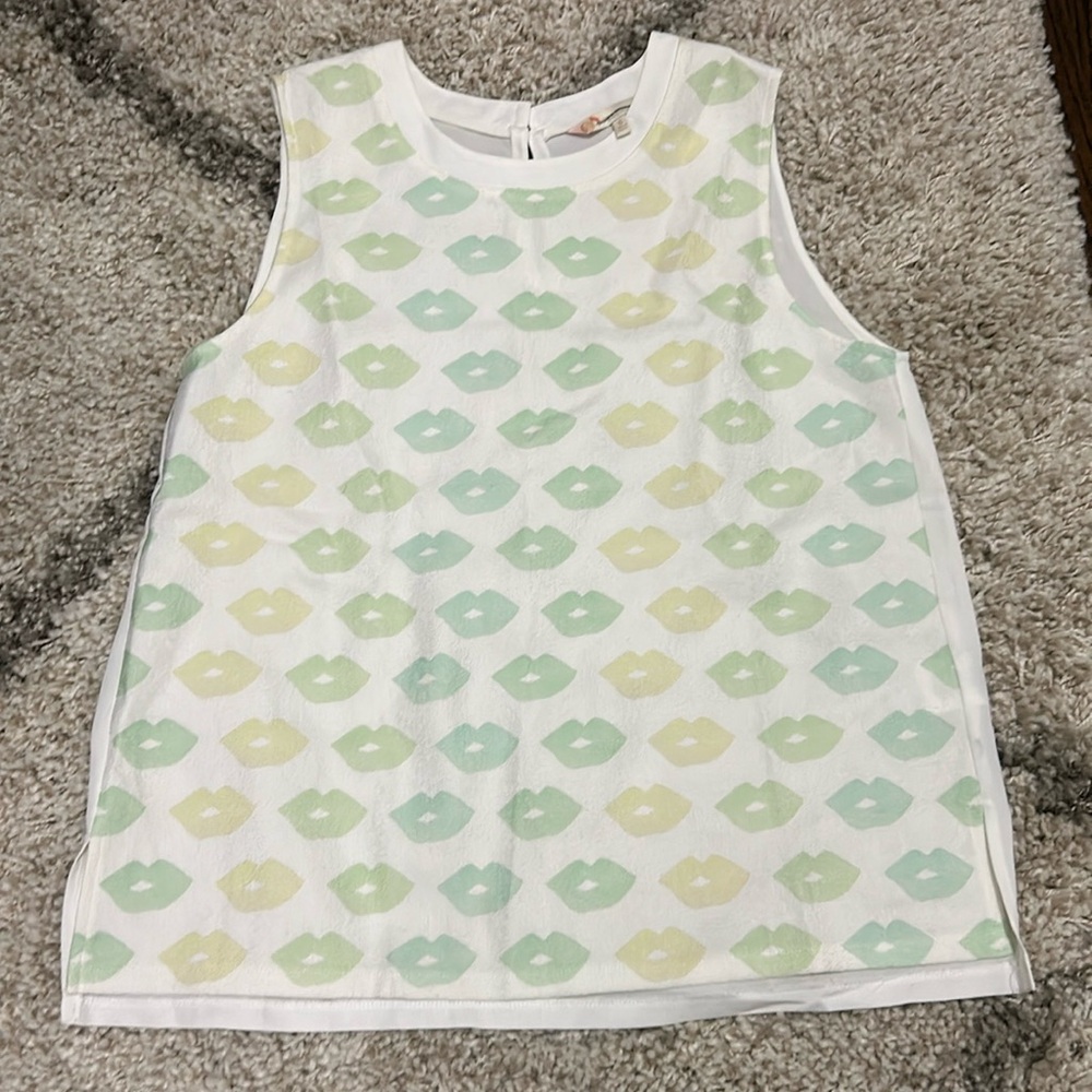 NWOT Anthropologie Sweet One Eighty Lip Ombré Sleeveless Blouse Top Shirt S